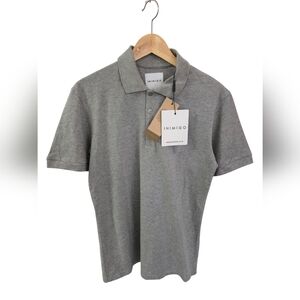 NWT INIMIGO Men's Classic Embroidered Heart Polo Shirt Gray Size Medium